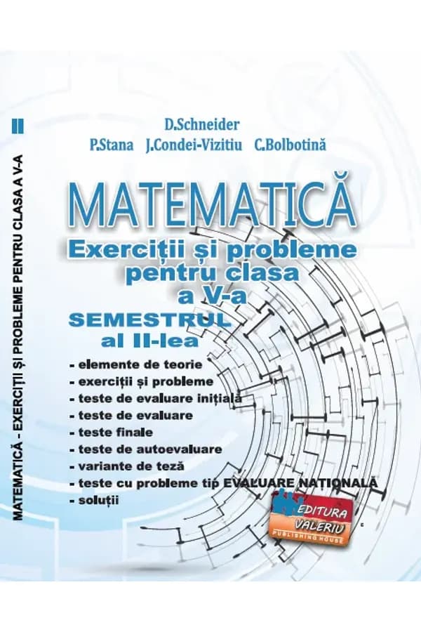 Coperta cărții Matematică. Exerciții și probleme. Clasa a V-a, semestrul al II-lea