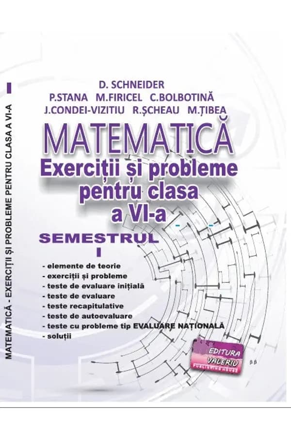 Coperta cărții Matematică. Exerciții și probleme. Clasa a VI-a, semestrul I