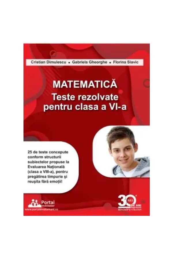 Coperta cărții Matematică. Teste rezolvate pentru clasa a VI-a
