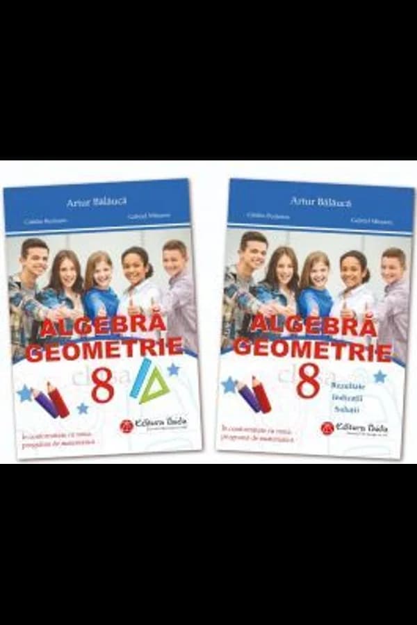 Coperta cărții Auxiliar de algebră și geometrie pentru clasa a VIII-a + broșură rezultate, indicații, soluții