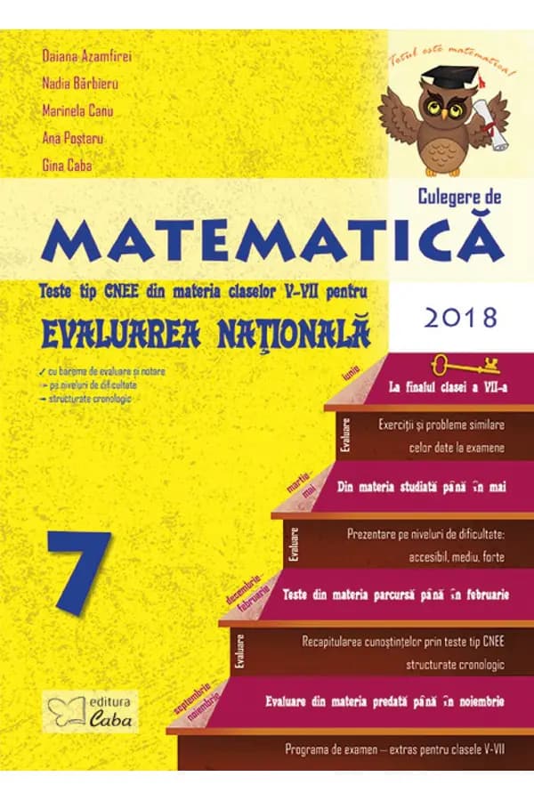 Coperta cărții Evaluare națională Matematică - culegere de teste din materia claselor V-VII