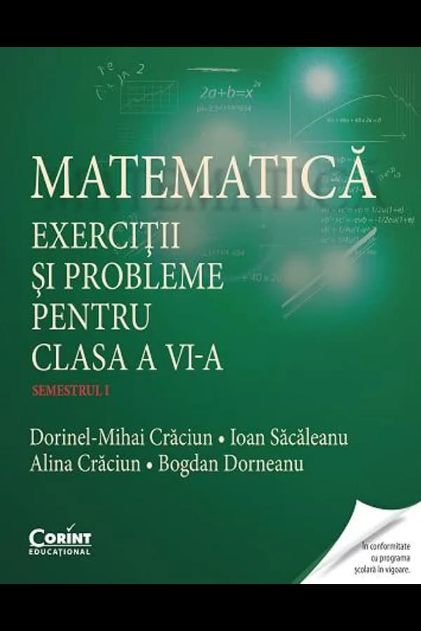 Coperta cărții Matematică. Exerciții și probleme pentru clasa a VI-a. Semestrul I