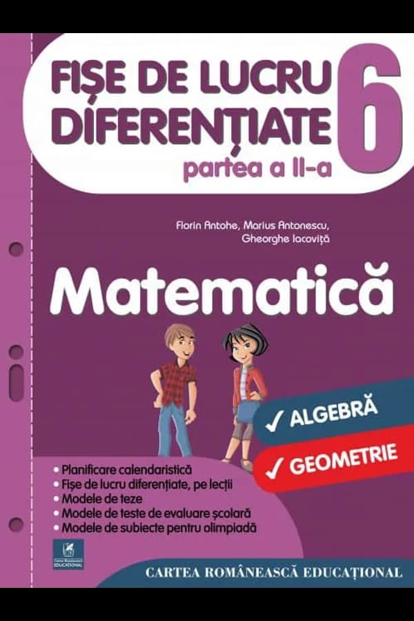 Coperta cărții Fișe de lucru diferențiate. Matematică. Clasa a VI-a. Partea a II-a