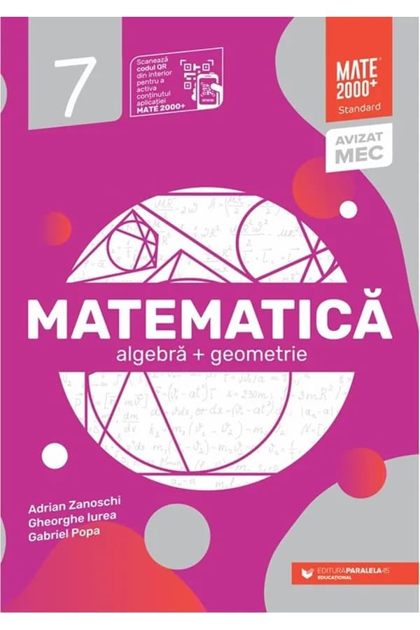 Coperta cărții Matematică. Algebră, geometrie. Clasa a VII-a. Mate 2000 - Standard