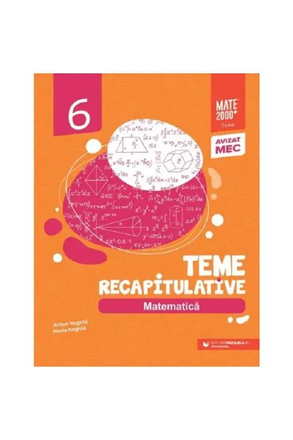 Coperta cărții Matematică. Teme recapitulative. Clasa a VI-a