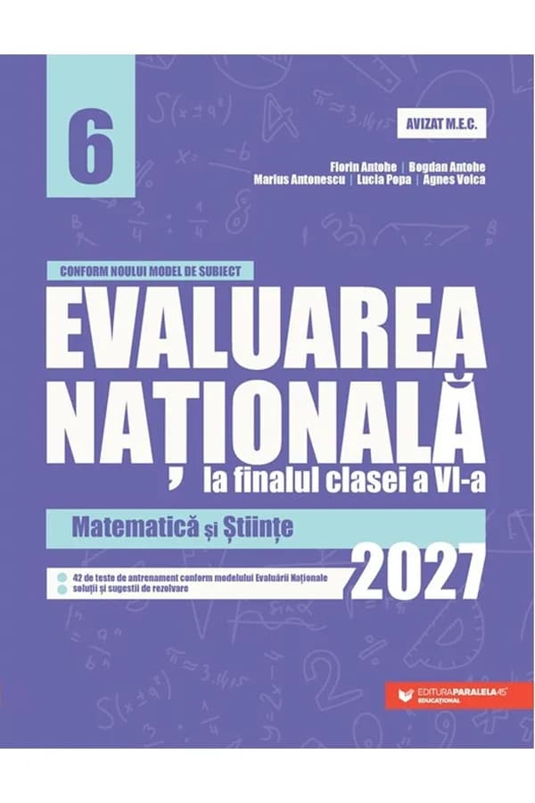 Coperta cărții Evaluarea Națională la finalul clasei a VI-a - 2027. Matematică și Științe