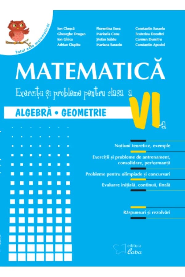 Coperta cărții Matematică - culegere pentru clasa a VI-a