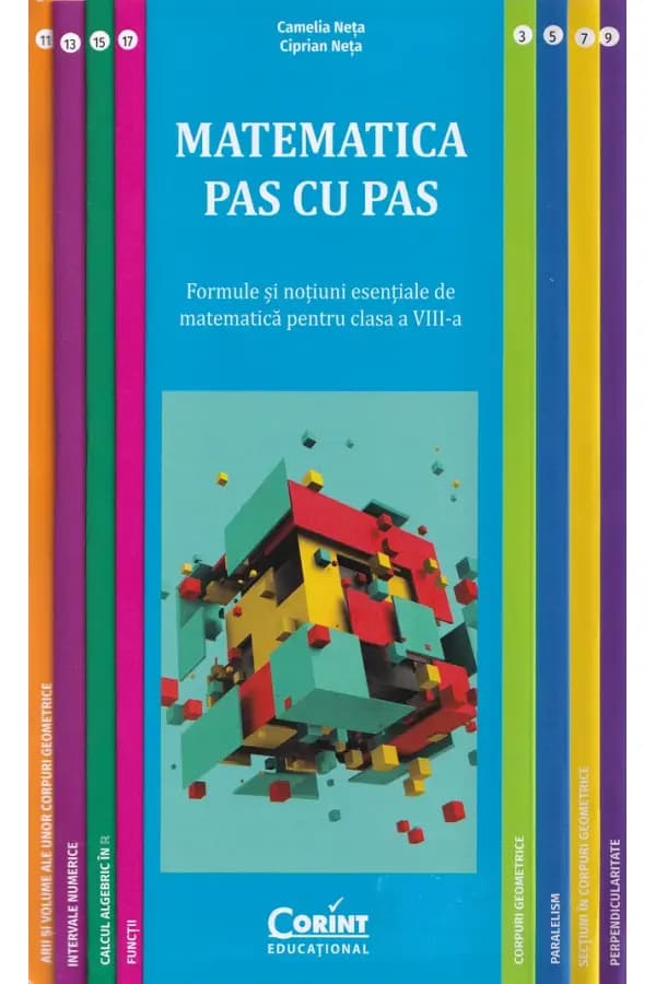 Coperta cărții Matematică pas cu pas. Formule și noțiuni esențiale. Clasa a VIII-a